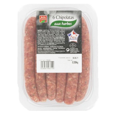 Chipolatas aux herbes x6 330g