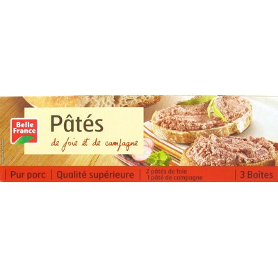 Pate de foie x2 et campagne x1 3x78g