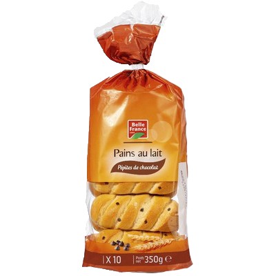 Pains lait pepites choco x10 350g